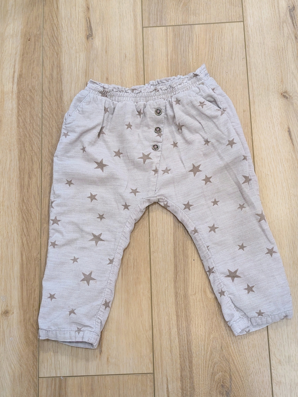 Zara Lined Beige Star-Pattern Pants